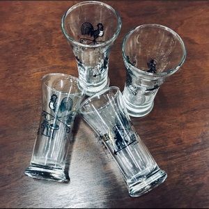 Set of Four Tall Vintage Antique Libbey Shot Glasses